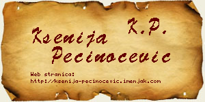 Ksenija Pečinoćević vizit kartica